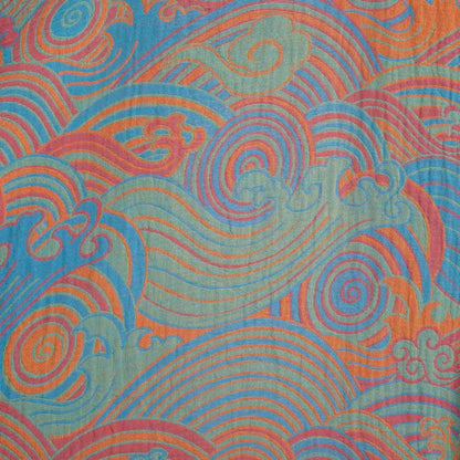 Vintage Cloud Kurzarm-Baumwollbademantel - image 7