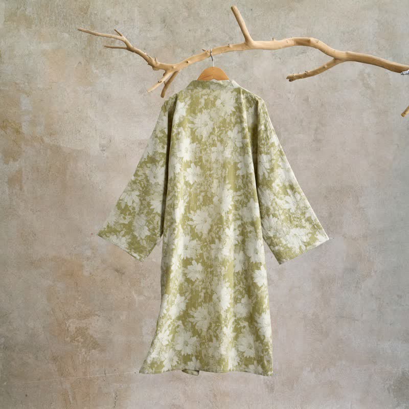 Eleganter Kimono aus Baumwollgaze mit Blumenmuster - image 10