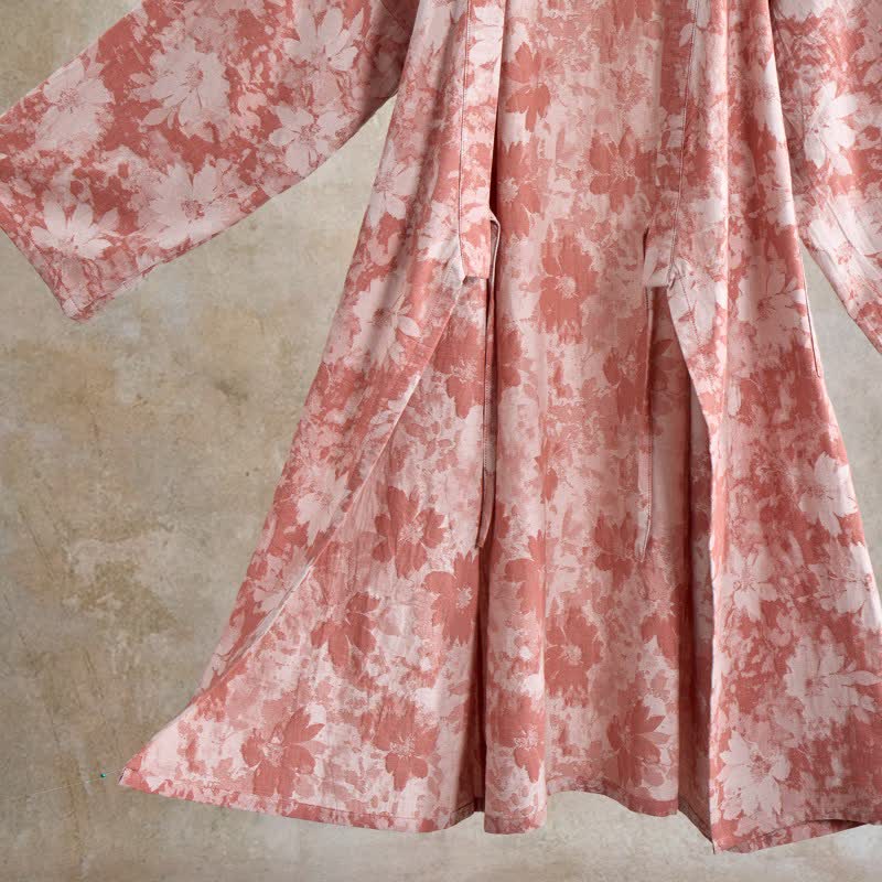 Eleganter Kimono aus Baumwollgaze mit Blumenmuster - image 3