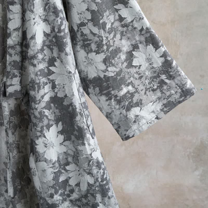 Eleganter Kimono aus Baumwollgaze mit Blumenmuster - image 21