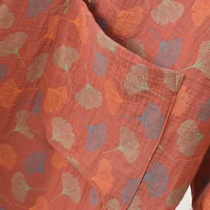 Ginkgoblatt-Baumwollgaze-Yukata-Robe - image 11