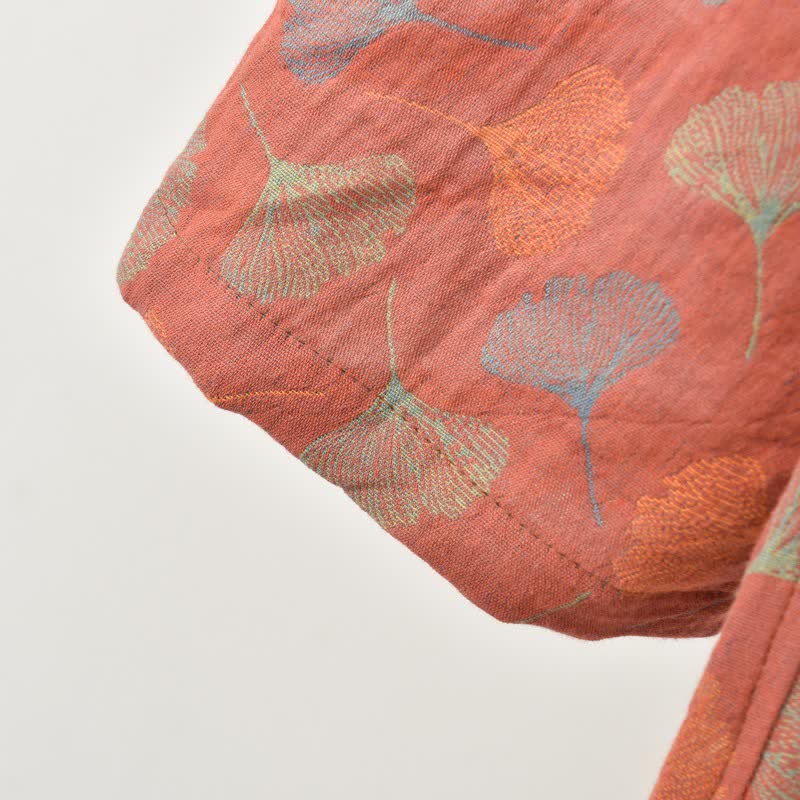 Ginkgoblatt-Baumwollgaze-Yukata-Robe - image 12
