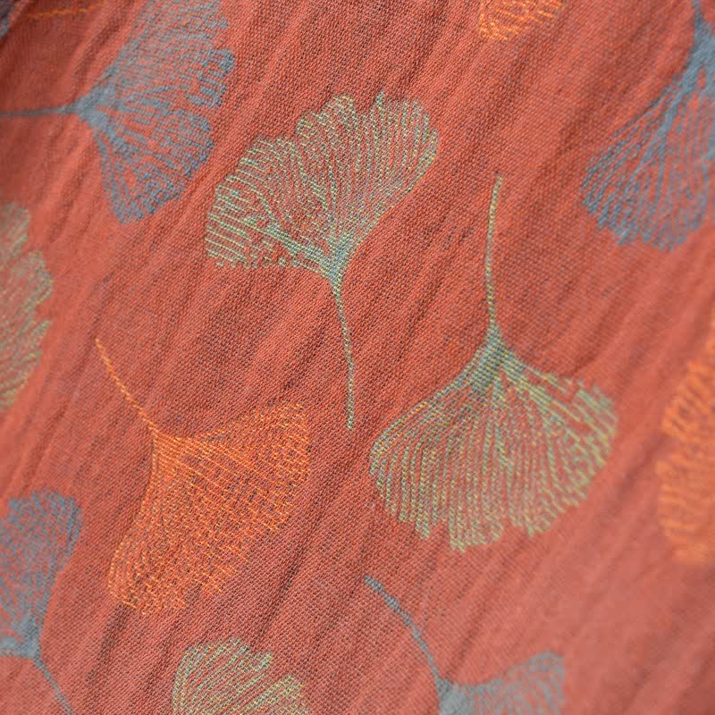 Ginkgoblatt-Baumwollgaze-Yukata-Robe - image 13