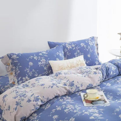 Bettwäsche-Set „Blue Lily“ aus Baumwollgaze (4-teilig) - image 2