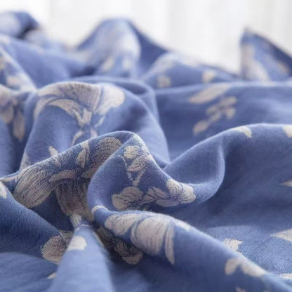 Bettwäsche-Set „Blue Lily“ aus Baumwollgaze (4-teilig) - image 5