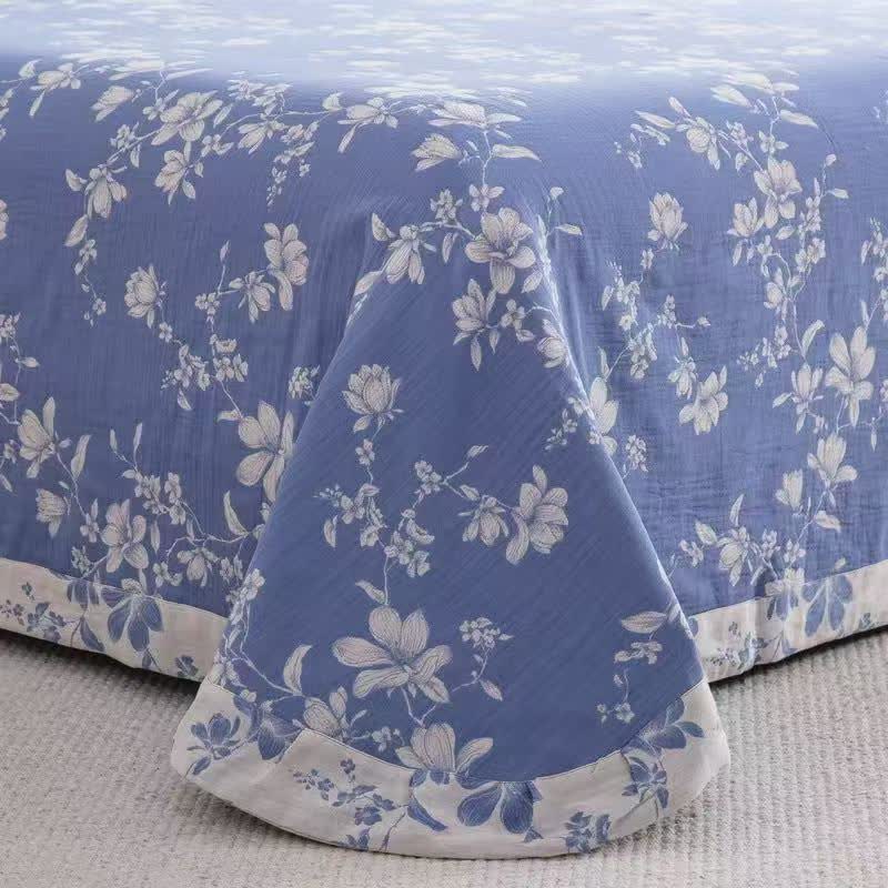 Bettwäsche-Set „Blue Lily“ aus Baumwollgaze (4-teilig) - image 3