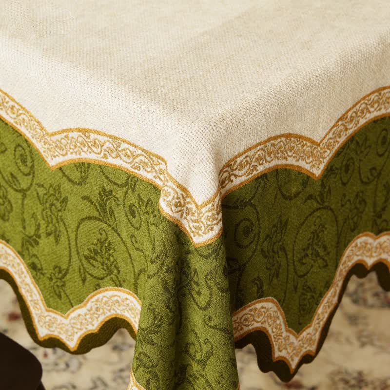 Vintage-Tischdecke mit botanischem Muster und gewelltem Rand - image 4