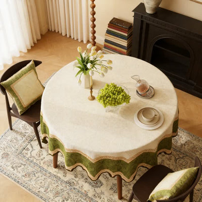 Vintage-Tischdecke mit botanischem Muster und gewelltem Rand - Runde - 140cm x 140cm - image 3