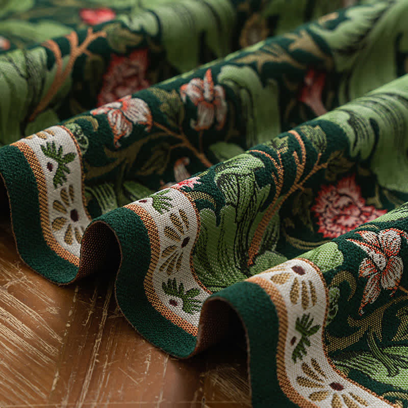 Tischläufer mit tropischem Blatt-Jacquardmuster und Quasten - image 9