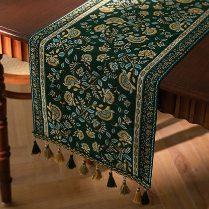 Tischläufer mit Vintage-Ast-Jacquardmuster und Quasten - image 7