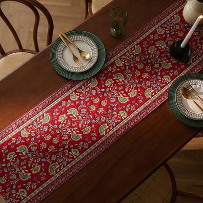 Tischläufer mit Vintage-Ast-Jacquardmuster und Quasten - image 3