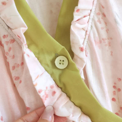 Kimono-Nachthemd aus Baumwollgaze mit kleinem Blumenmuster - image 7
