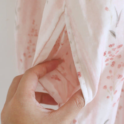 Kimono-Nachthemd aus Baumwollgaze mit kleinem Blumenmuster - image 9