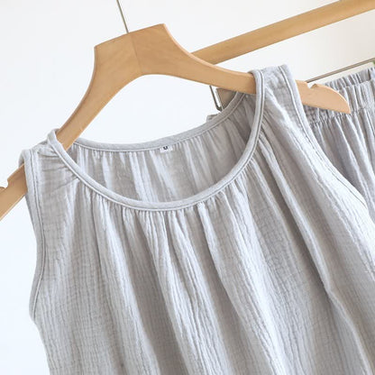 Set aus Tanktop und Shorts aus doppellagigem Baumwollgewebe - image 4