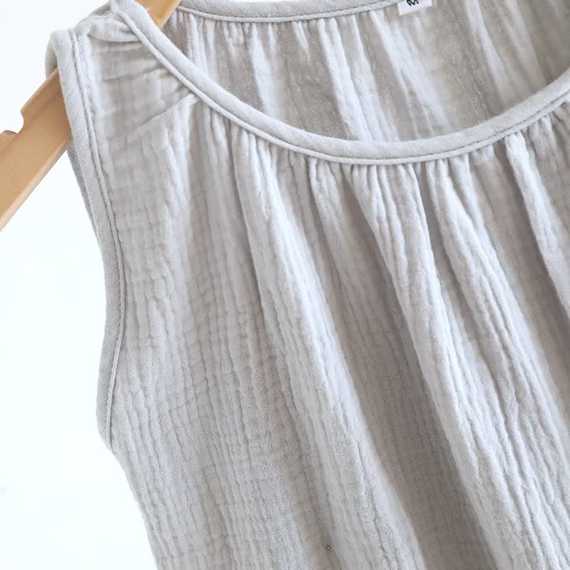 Set aus Tanktop und Shorts aus doppellagigem Baumwollgewebe - image 5
