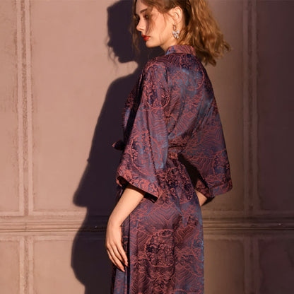 Robe mit abstraktem Muster und 3/4-Ärmeln - image 4