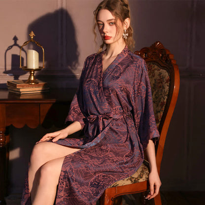 Robe mit abstraktem Muster und 3/4-Ärmeln - image 1