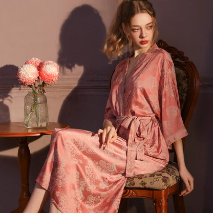 Romantischer Kimono-Bademantel mit 3/4-Ärmeln in Rosenform - image 2