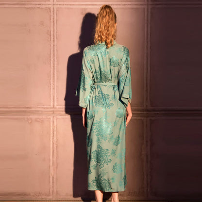 Luxuriöser Kimono-Bademantel mit Blumenmuster und 3/4-Ärmeln - image 4