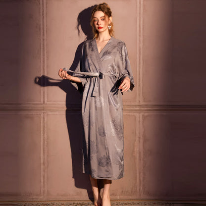 Luxuriöser Kimono-Bademantel mit Blumenmuster und 3/4-Ärmeln - image 6