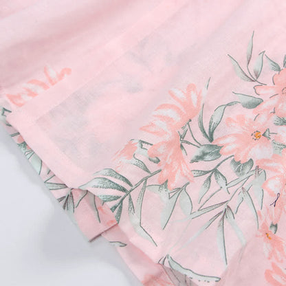 Kimono-Bademantel aus rosa Baumwollgaze mit Blumenmuster - image 8