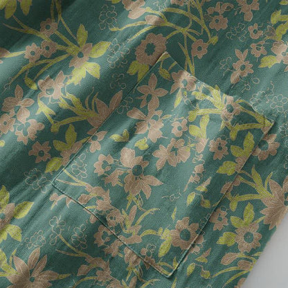 Kimono-Baumwollmantel mit pastoralem Blumenmuster und Jacquard-Print - image 11