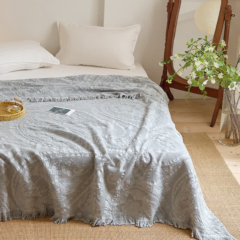 Schicke Jacquard-Waffelgewebe-Steppdecke - image 4