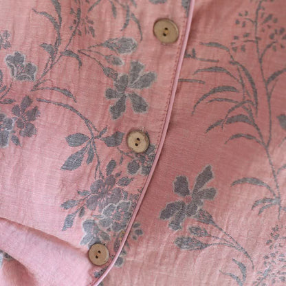 Pyjama-Set aus reiner Baumwolle mit Zweig- und Blumenmuster - image 9