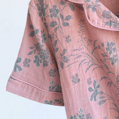 Pyjama-Set aus reiner Baumwolle mit Zweig- und Blumenmuster - image 11