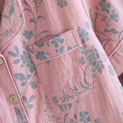 Pyjama-Set aus reiner Baumwolle mit Zweig- und Blumenmuster - image 7