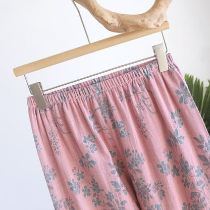 Pyjama-Set aus reiner Baumwolle mit Zweig- und Blumenmuster - image 12