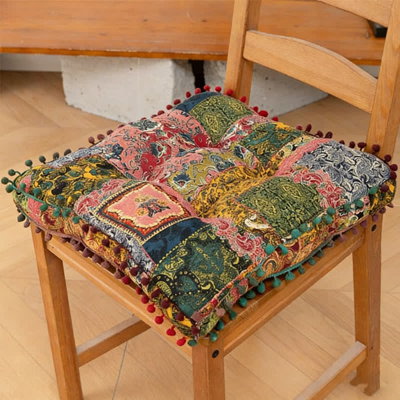 Bodenkissen im Boho-Patchwork-Mandala-Stil - Rosa - Quadrat - 40cm x 40cm - image 3