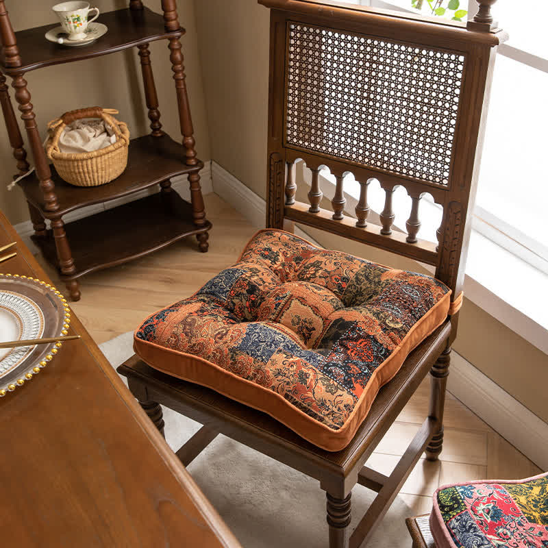 Stuhlkissen im Boho-Patchwork-Stil mit Befestigungsbändern - image 3