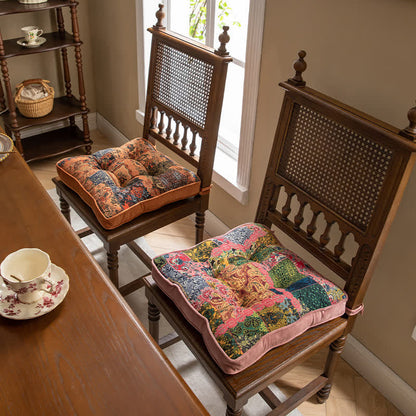 Stuhlkissen im Boho-Patchwork-Stil mit Befestigungsbändern - image 0