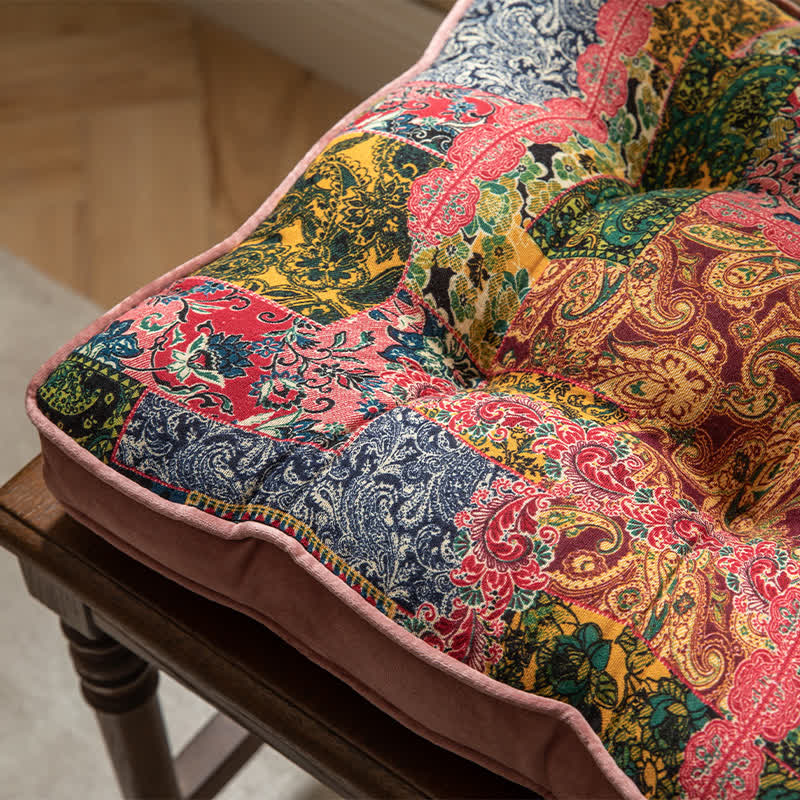 Stuhlkissen im Boho-Patchwork-Stil mit Befestigungsbändern - image 6