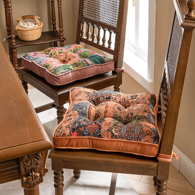 Stuhlkissen im Boho-Patchwork-Stil mit Befestigungsbändern - image 1