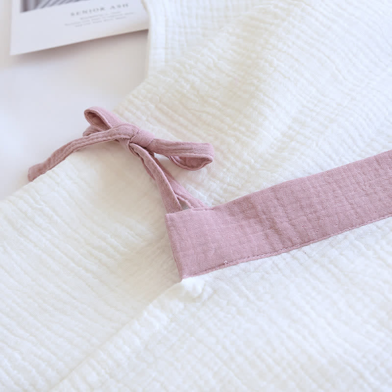 Japanischer Baumwollgaze-Pyjama-Set mit kurzen Ärmeln - image 9