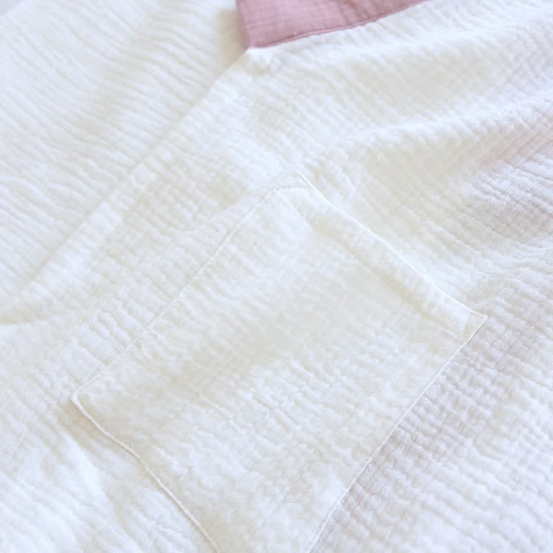 Japanischer Baumwollgaze-Pyjama-Set mit kurzen Ärmeln - image 12