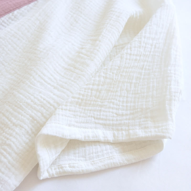 Japanischer Baumwollgaze-Pyjama-Set mit kurzen Ärmeln - image 11