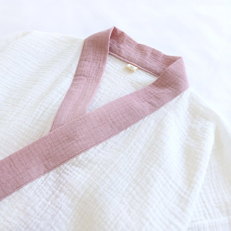 Japanischer Baumwollgaze-Pyjama-Set mit kurzen Ärmeln - image 7