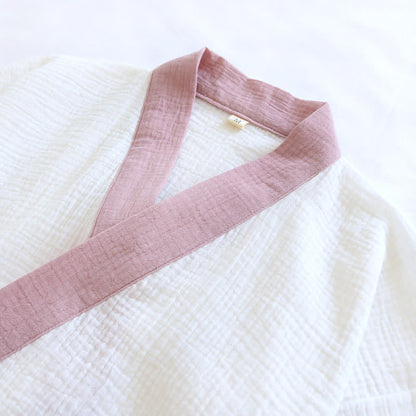 Japanischer Baumwollgaze-Pyjama-Set mit kurzen Ärmeln - image 7