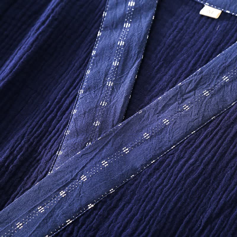 Kimono-Pyjama-Set aus marineblauem Baumwollgaze - image 10