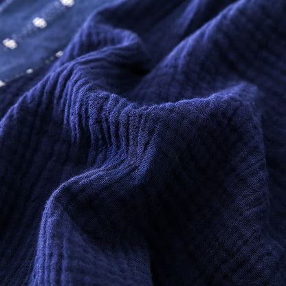 Kimono-Pyjama-Set aus marineblauem Baumwollgaze - image 7