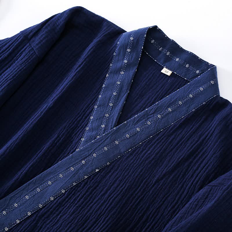 Kimono-Pyjama-Set aus marineblauem Baumwollgaze - image 5