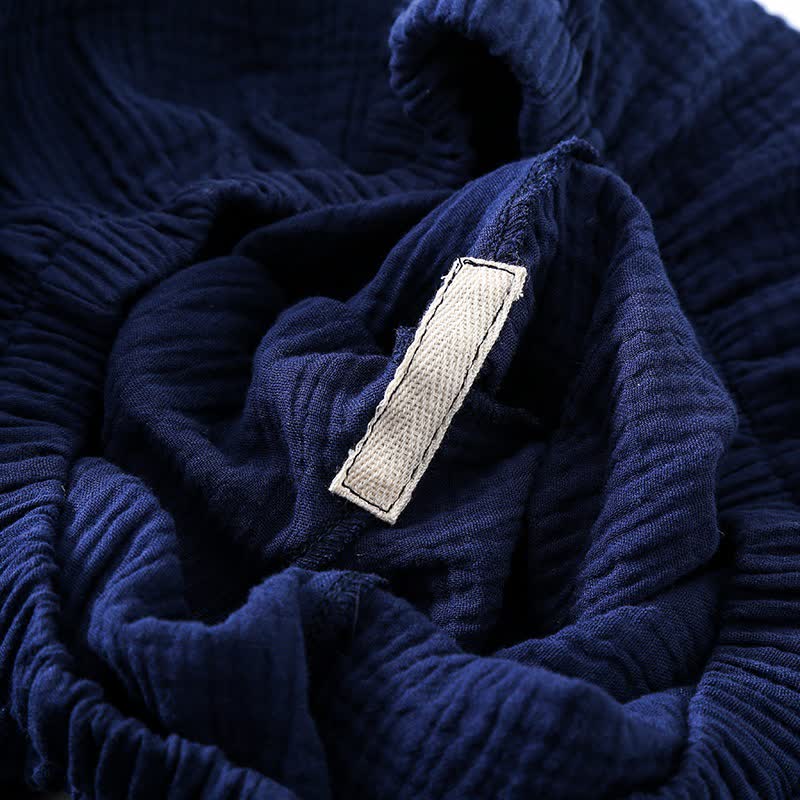 Kimono-Pyjama-Set aus marineblauem Baumwollgaze - image 6