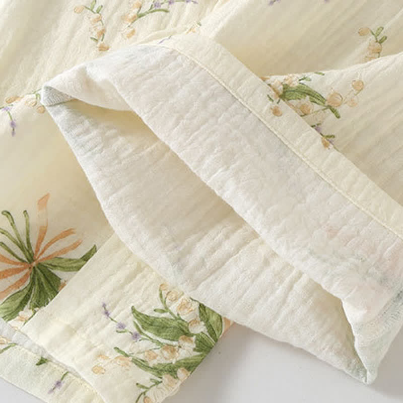 Pyjama-Set aus Baumwollgaze mit Blumenstrauß - image 11
