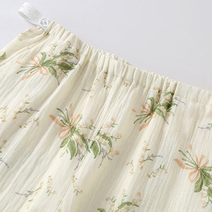 Pyjama-Set aus Baumwollgaze mit Blumenstrauß - image 10