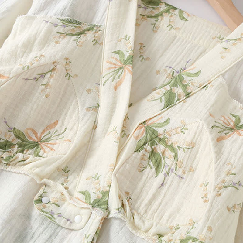 Pyjama-Set aus Baumwollgaze mit Blumenstrauß - image 7