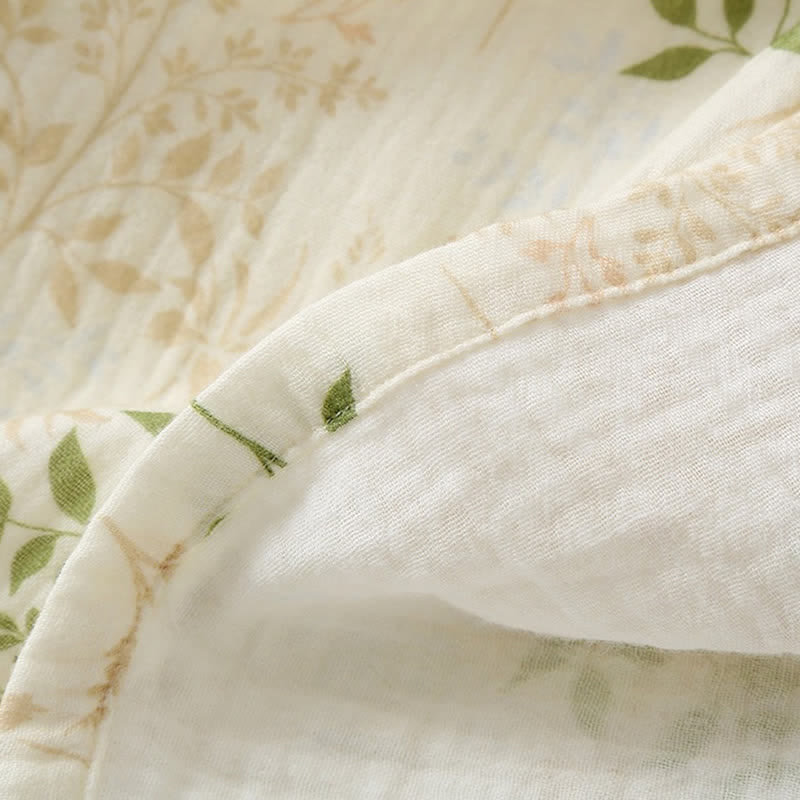 Pyjama-Set aus Baumwollgaze mit botanischem Blattmotiv - image 12