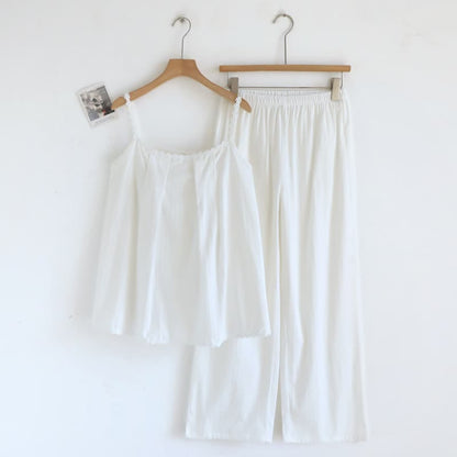 Pyjama-Set aus Baumwolljacquard-Camisole - Weiß - XL - image 14